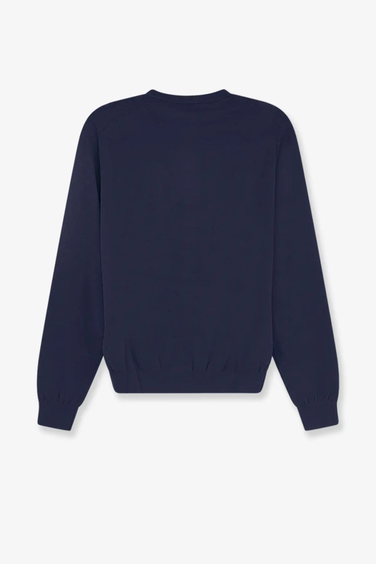 Navy blue ASPESI women’s cotton crewneck sweatshirt with ribbed cuffs and hem for casual wear
