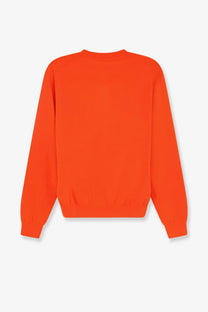 Aspesi women’s vibrant orange cotton long-sleeved sweatshirt with classic crew neck and ribbed cuffs
