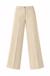 Beige aspesi wide-leg cotton and linen tailored pants with clean fit and subtle front pleats for women