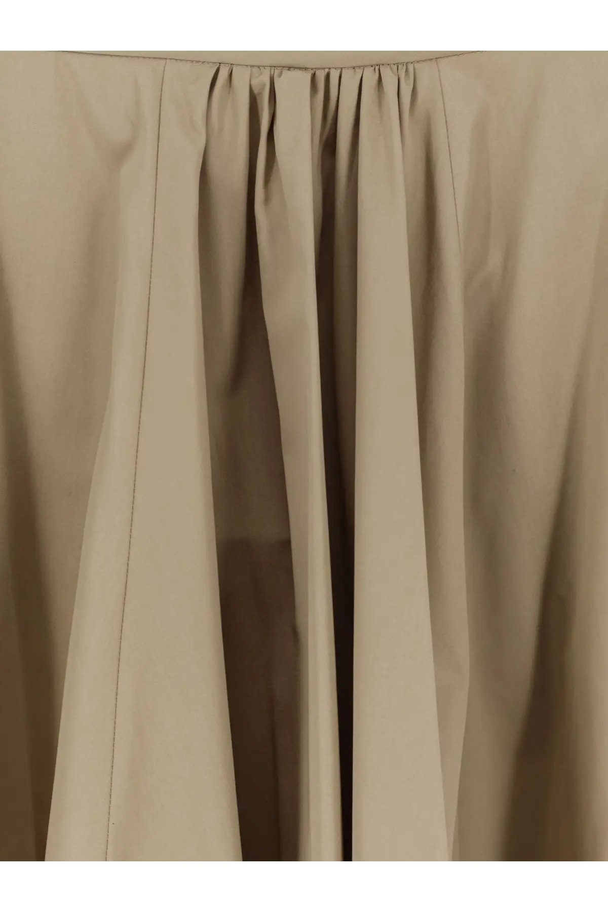 Beige ASPESI women’s cotton long pleated skirt with smooth structured fabric perfect for elegant wear