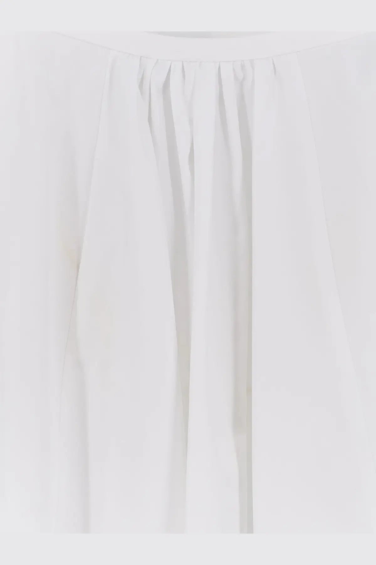 Aspesi women’s white cotton long skirt with softly pleated, flowing lightweight fabric for comfortable wear