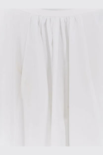 Aspesi women’s cotton long skirt white with soft pleats and flowing lightweight fabric for elegant wear