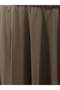 Aspesi women’s green cotton skirt with taupe smooth curtain featuring vertical pleats and gathered top hem