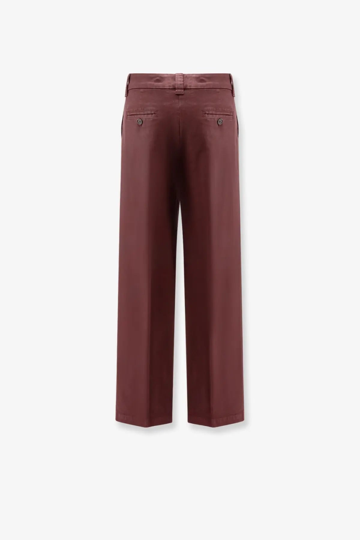 Aspesi women’s cotton trousers barbera in burgundy with a sleek tailored fit and subtle front pockets