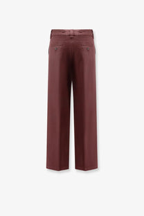 Aspesi women’s cotton trousers barbera in burgundy with a sleek tailored fit and subtle front pockets