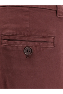 Aspesi women’s maroon cotton chino trousers with single button closure and stitched pocket detail