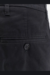 Aspesi women’s cotton black chino trousers with button front subtle texture and matching stitching