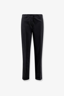 Aspesi women’s black cotton tailored trousers with a sleek straight-leg cut and subtle creases