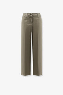 Aspesi women’s cotton trousers grey in khaki with straight-leg cut and minimalist stitching details