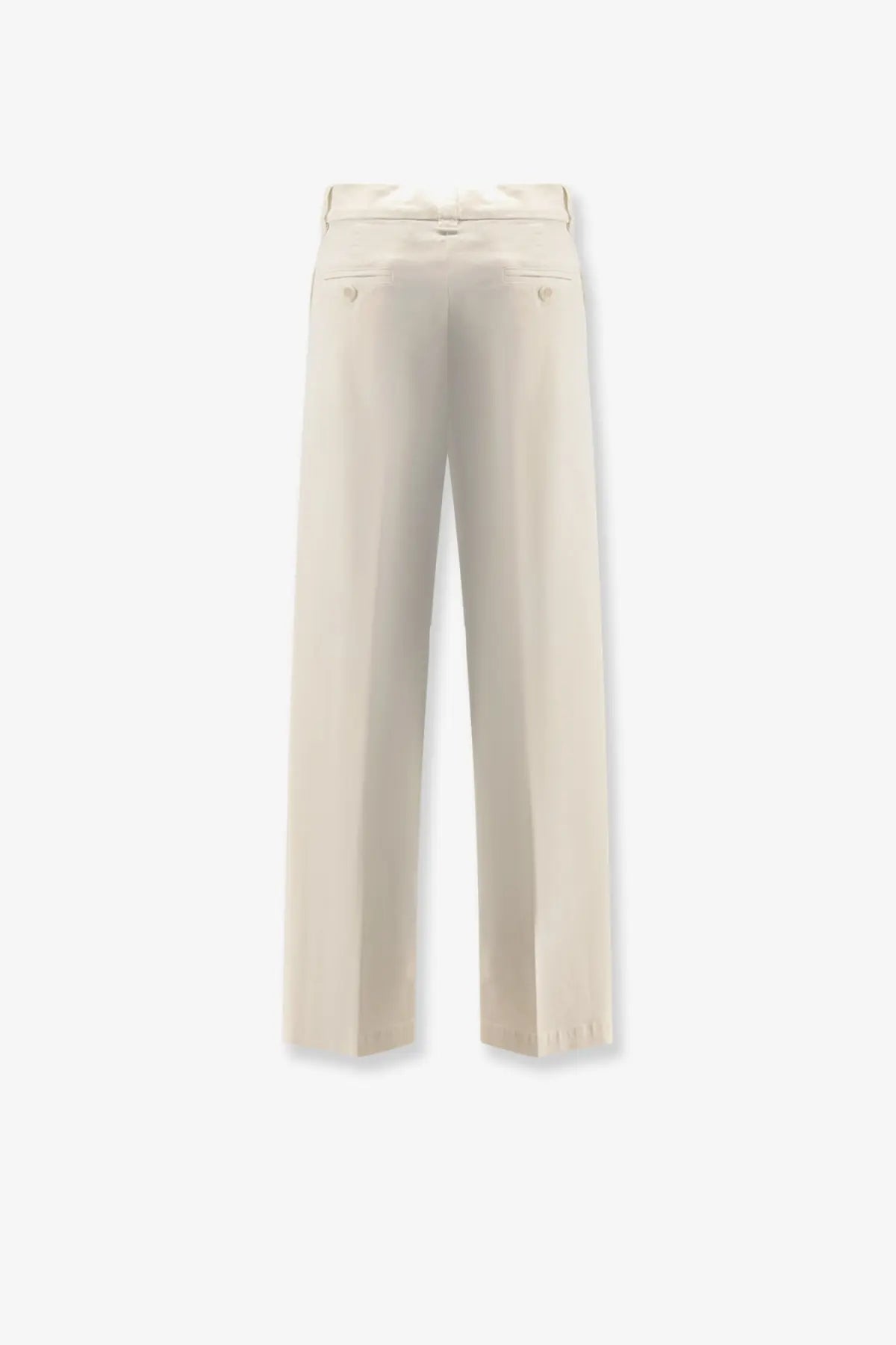 Aspesi women’s cotton cream-colored tailored trousers with a clean minimalist design and subtle stitching details