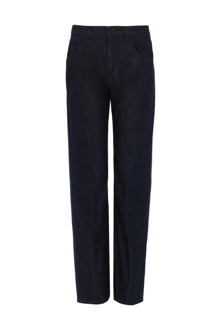 Aspesi women’s jeans regular fit blue dark navy denim trousers with classic straight-leg cut and front pockets