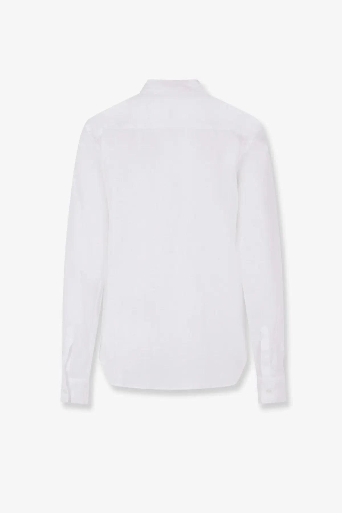 Aspesi women’s white linen shirt with long sleeves, classic collar, and tailored button-up design