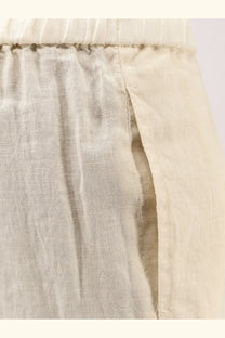 Beige aspesi women’s linen trousers with a relaxed fit and elastic waistband perfect for casual wear