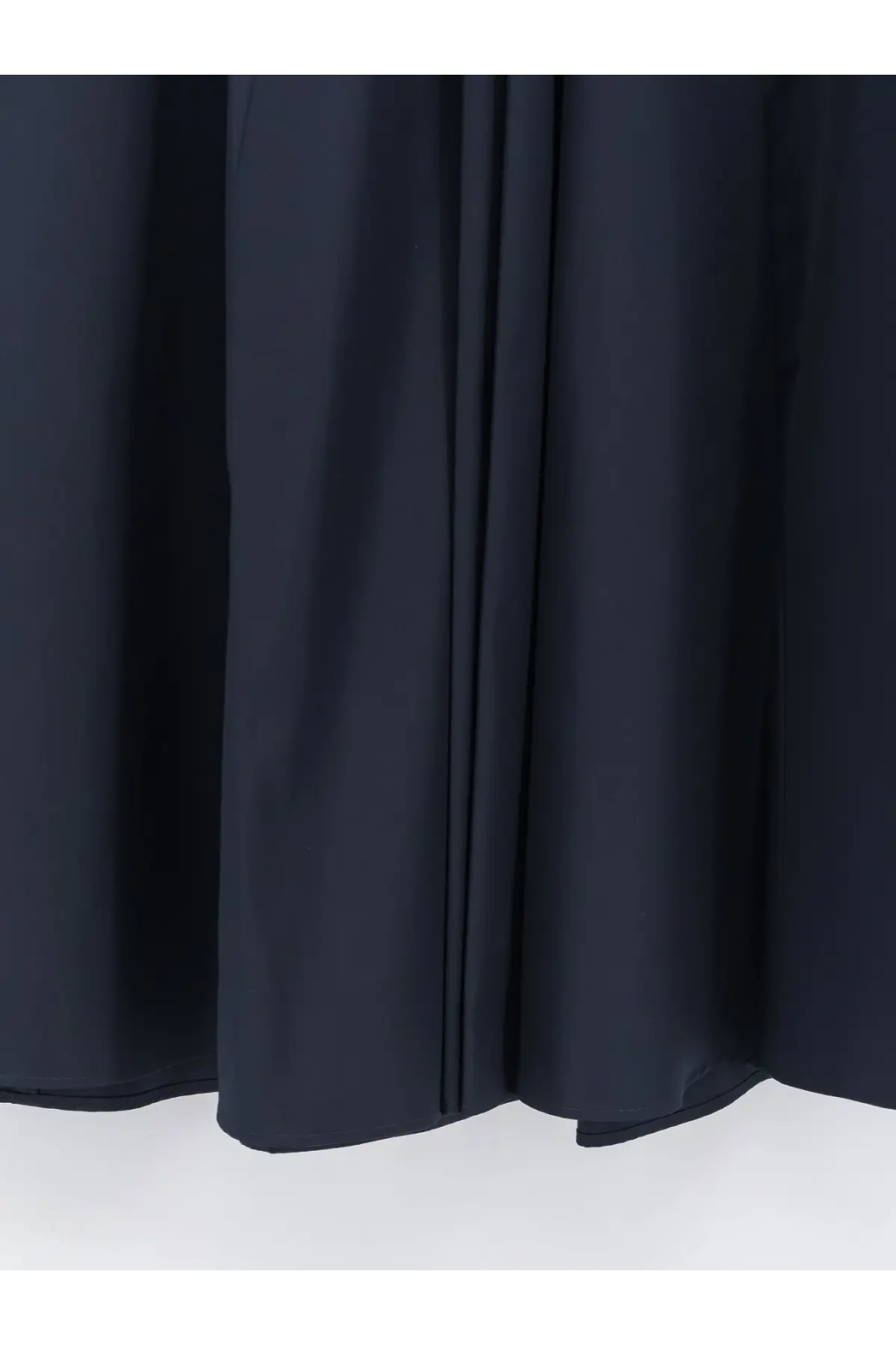 Dark navy pleated cotton curtain fabric similar in color to aspesi women’s long blue cotton skirt