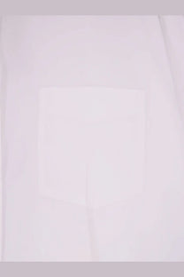 White fabric pocket with subtle texture on aspesi women’s oversize cotton shirt in white