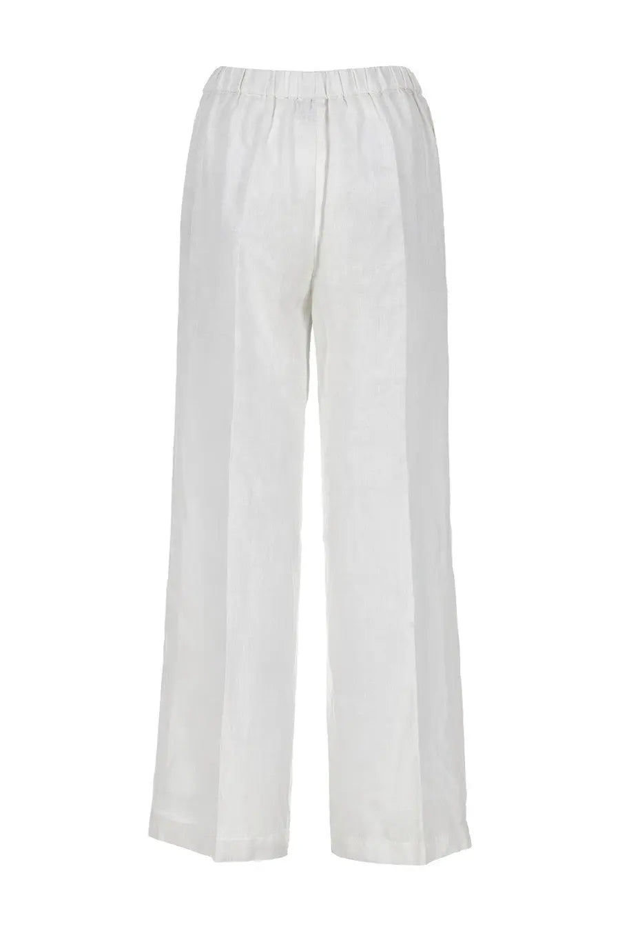 Aspesi women’s pantalone mod0128 white wide-leg trousers with elastic waistband and smooth flowing fabric