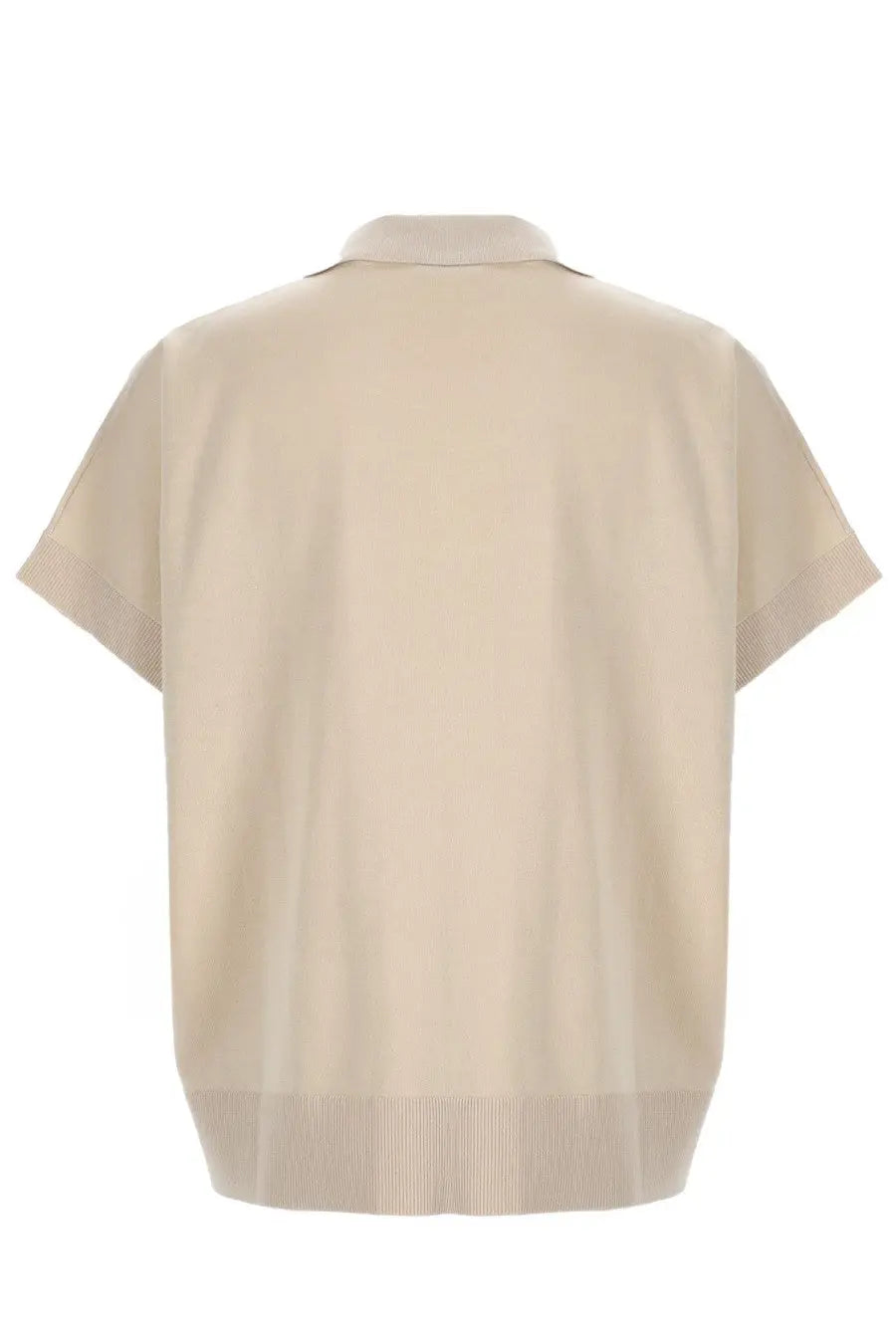 Aspesi women’s beige polo shirt with short sleeves ribbed cuffs and hem in soft breathable fabric