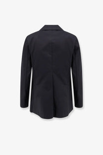 Aspesi women’s stretch cotton suit black tailored blazer with sleek modern cut and subtle seam detailing