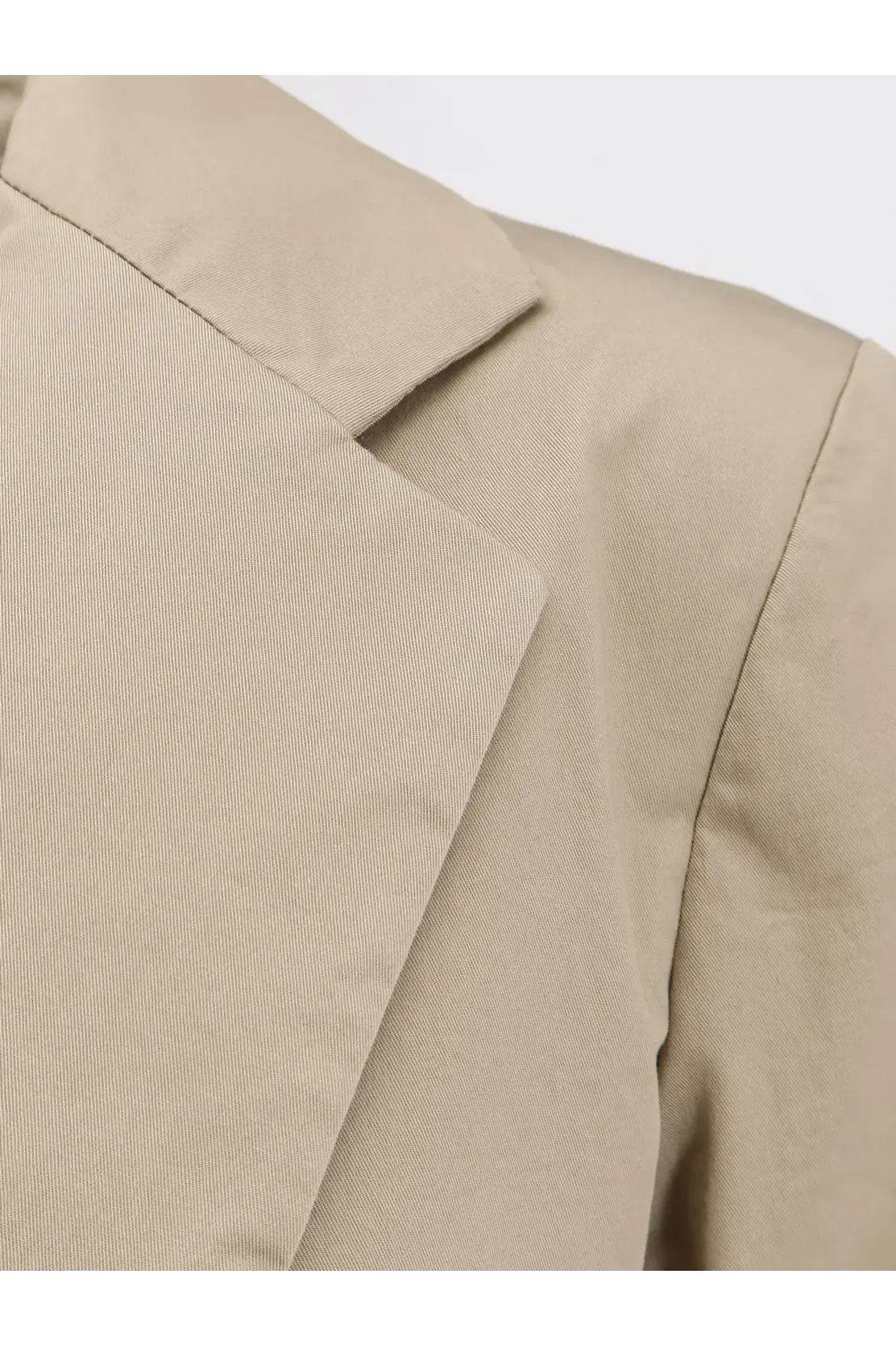 Beige aspesi women’s stretch cotton blazer with subtle textured weave and clean tailored lapel for suit coloniale