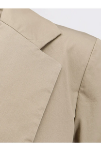 Beige aspesi women’s stretch cotton blazer with subtle textured weave and clean tailored lapel for suit coloniale