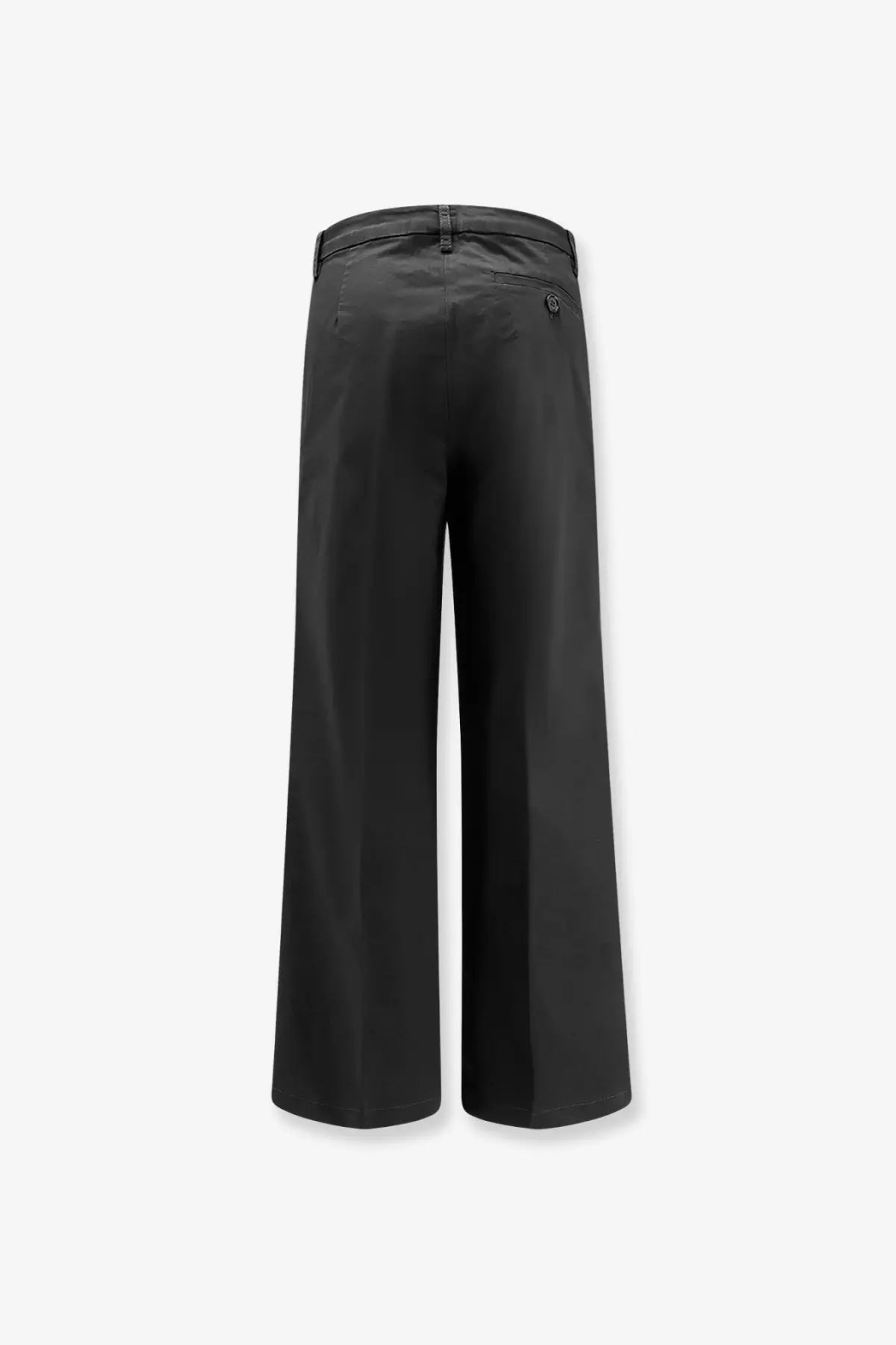 Aspesi women’s black stretch cotton trousers with a sleek modern cut and subtle stitching details
