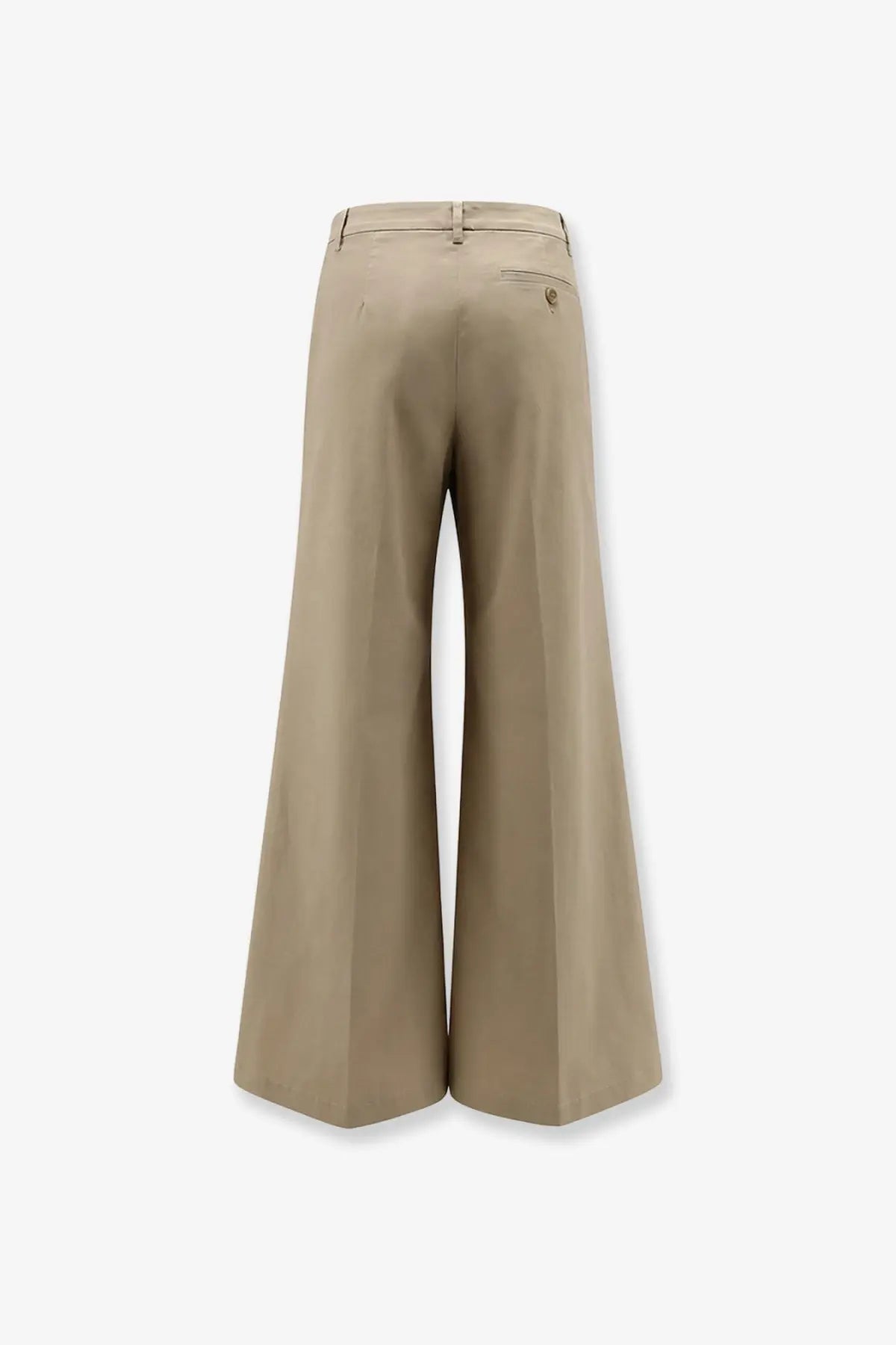 Beige wide-leg ASPESI women’s stretch cotton trousers with sleek tailored fit and subtle stitching details