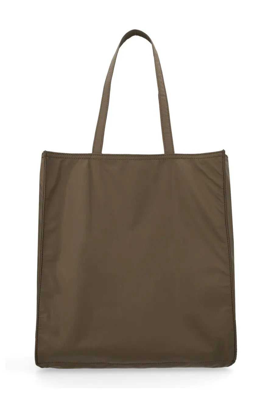 Brown nylon tote bag with matching handles from aspesi womens tote bag green collection
