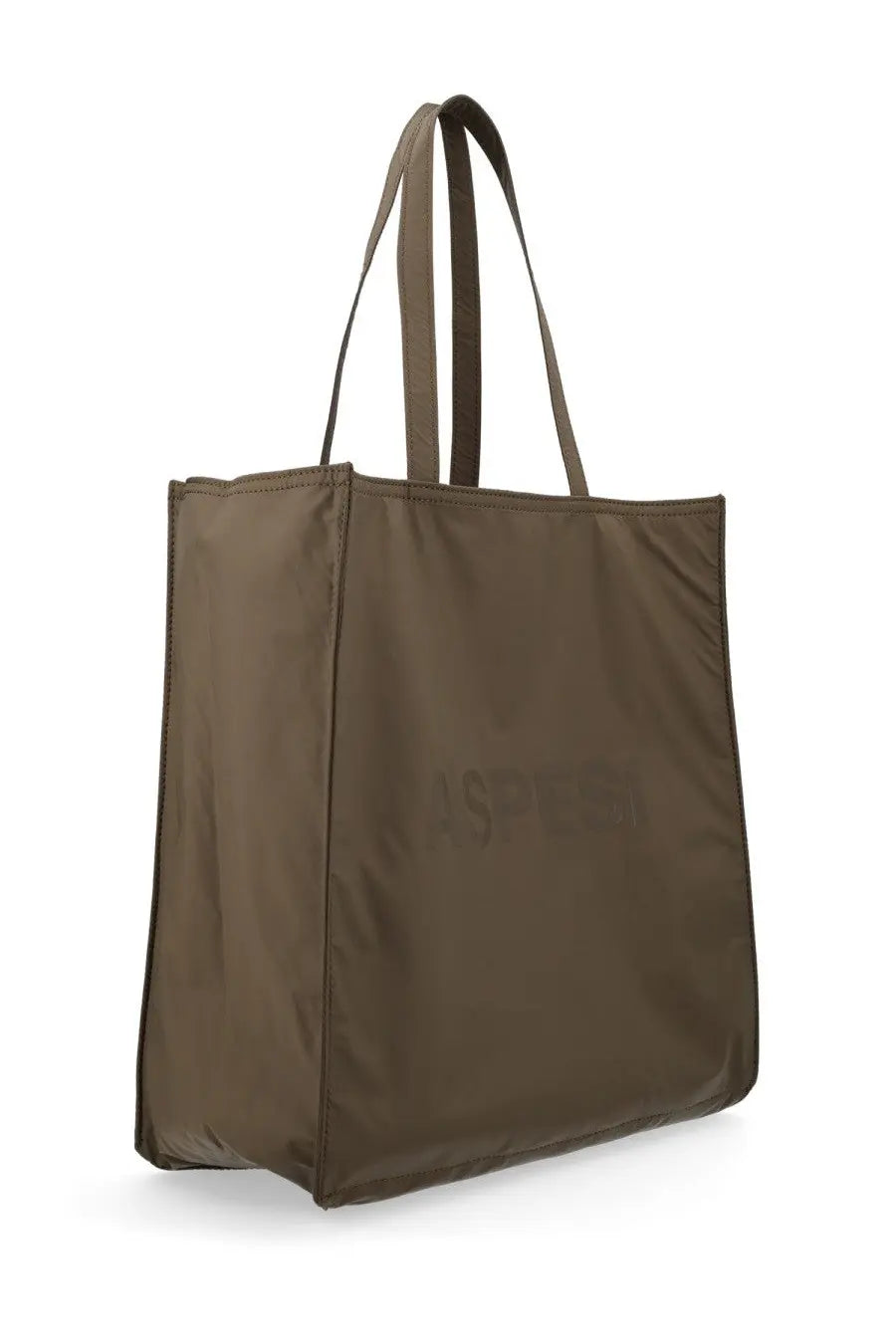 Brown aspesi women’s tote bag green with sleek minimalist design and sturdy handles made of durable material