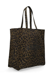 Aspesi women’s tote bag with brown and black leopard print and matching handles for stylish everyday use