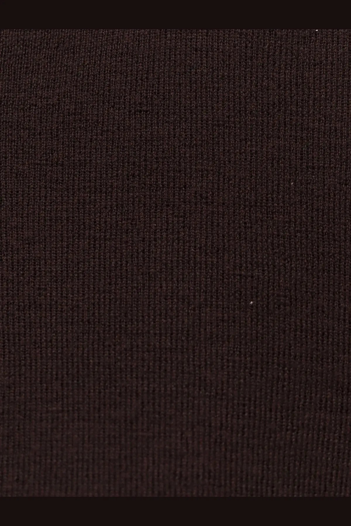 Dark brown ribbed knit virgin wool sweater for women by aspesi shown in close detail of fabric texture