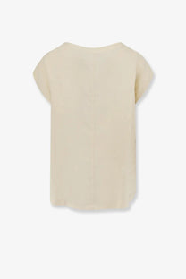 Aspesi women’s vissuto linen shirt white cream lightweight cotton top with short sleeves and relaxed fit