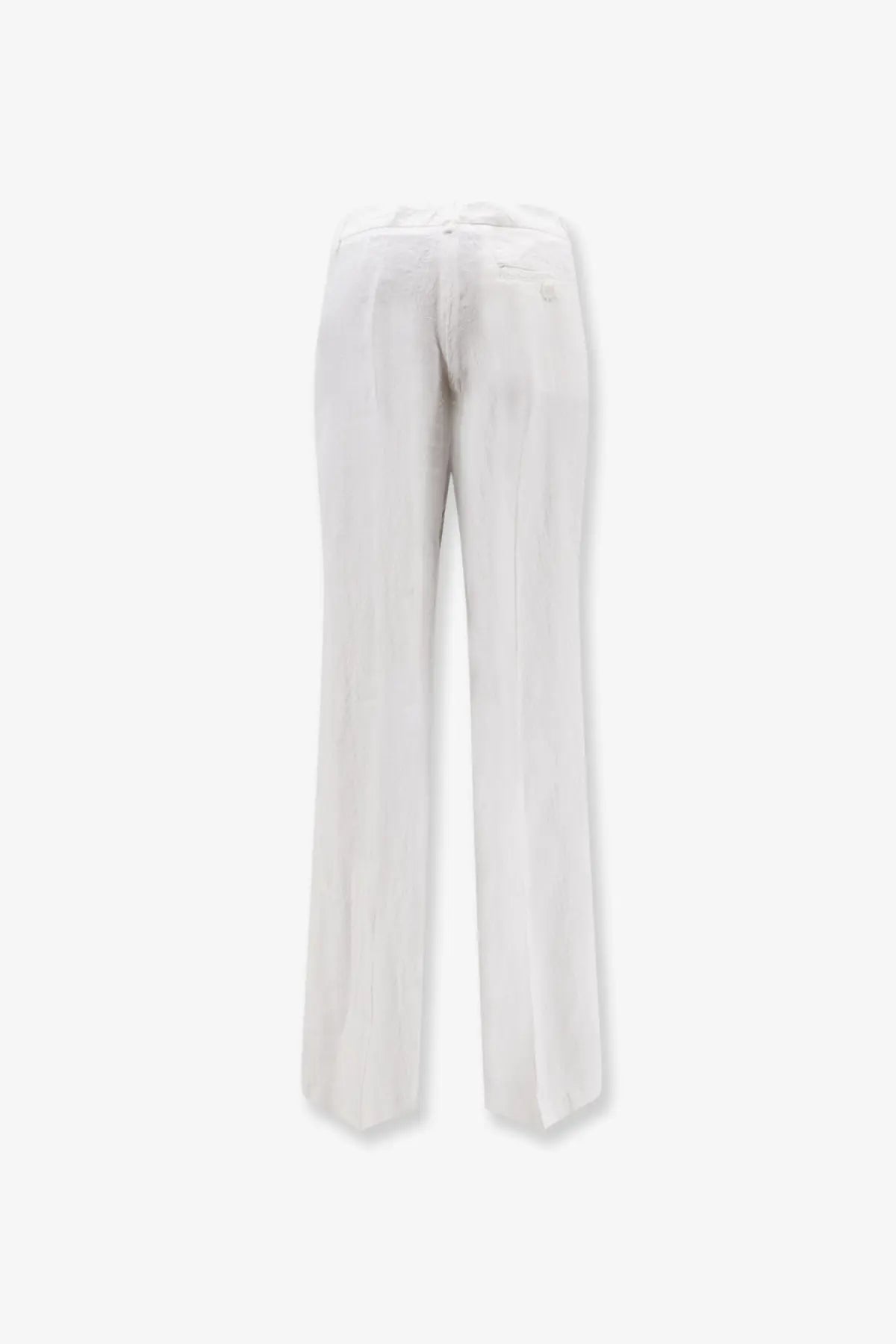 Aspesi women’s vissuto white linen trousers with straight-leg cut and subtle pleats at the waist