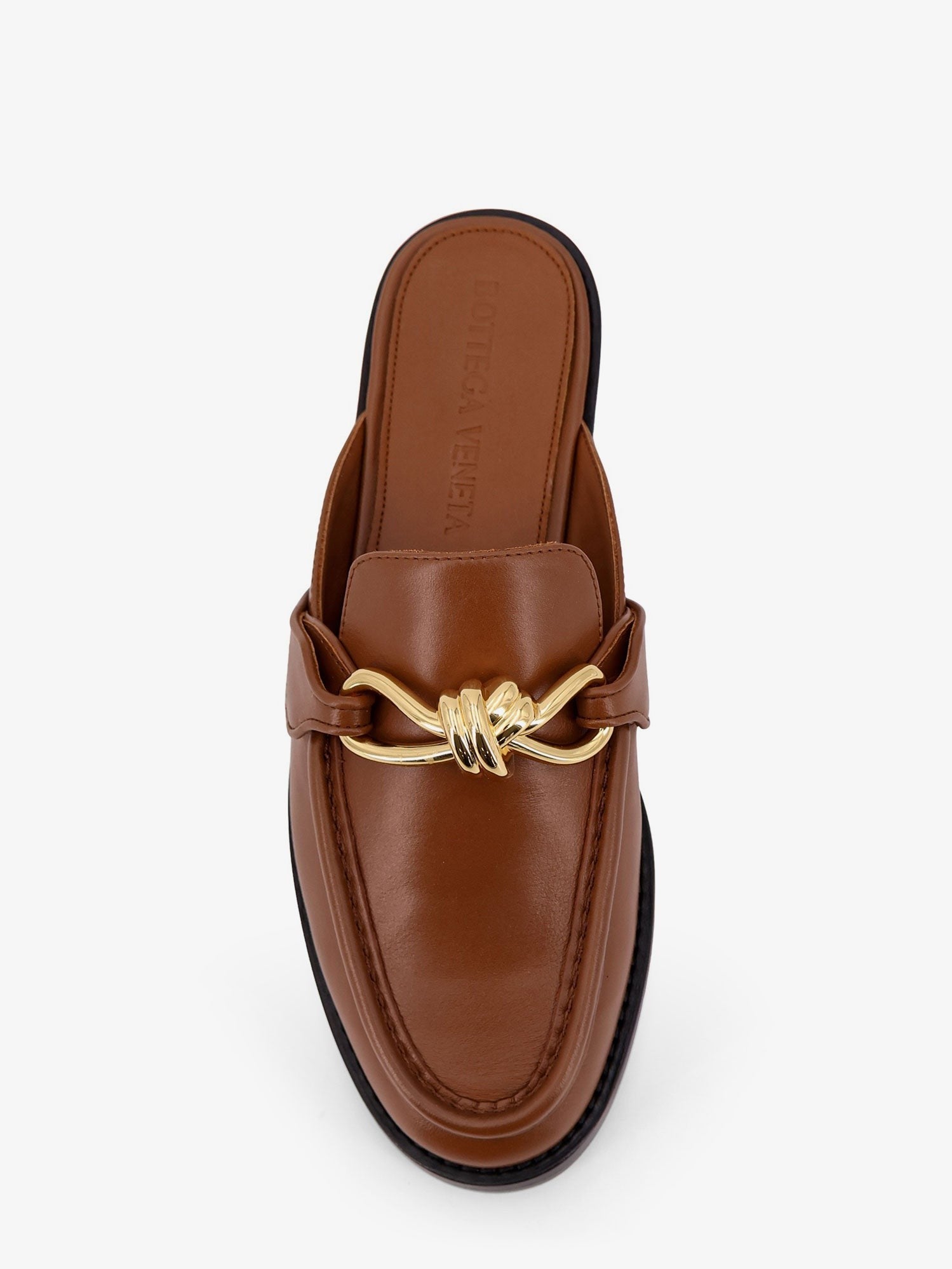 Bottega Veneta Women's Astaire Leather Sabot Loafers Brown