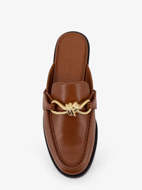 Bottega Veneta Women's Astaire Leather Sabot Loafers Brown