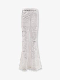 Zimmermann Women's Aster Embroidered Trousers White