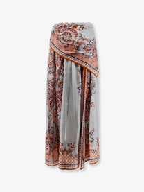 Zimmermann Women's Aster Silk Midi Skirt Blue