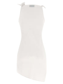 Coperni Asymmetric Flower Dress White