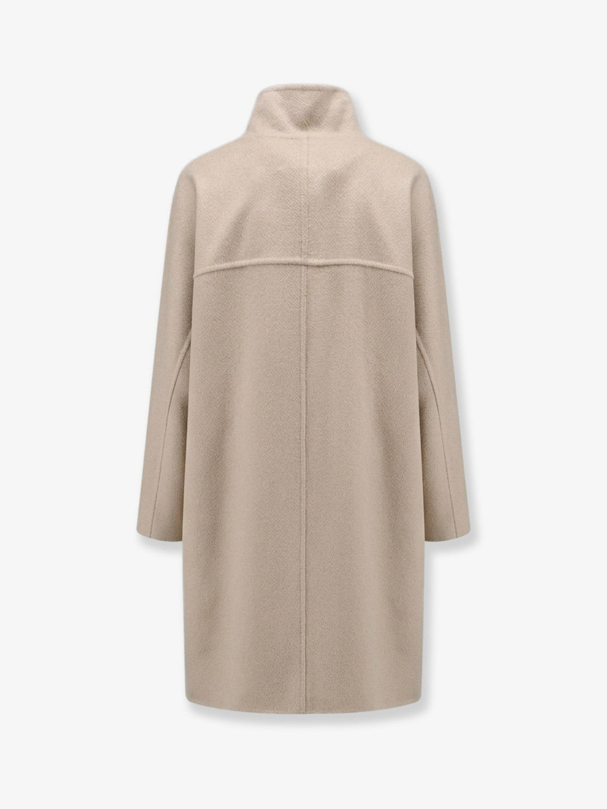 ALAÏA Women's Asymmetrical Cashmere Coat Beige, view 2