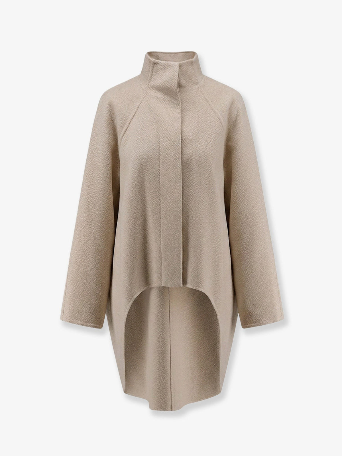 ALAÏA Women's Asymmetrical Cashmere Coat Beige