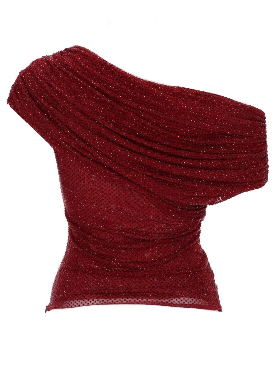 self-portrait Women's Asymmetrical Top Red