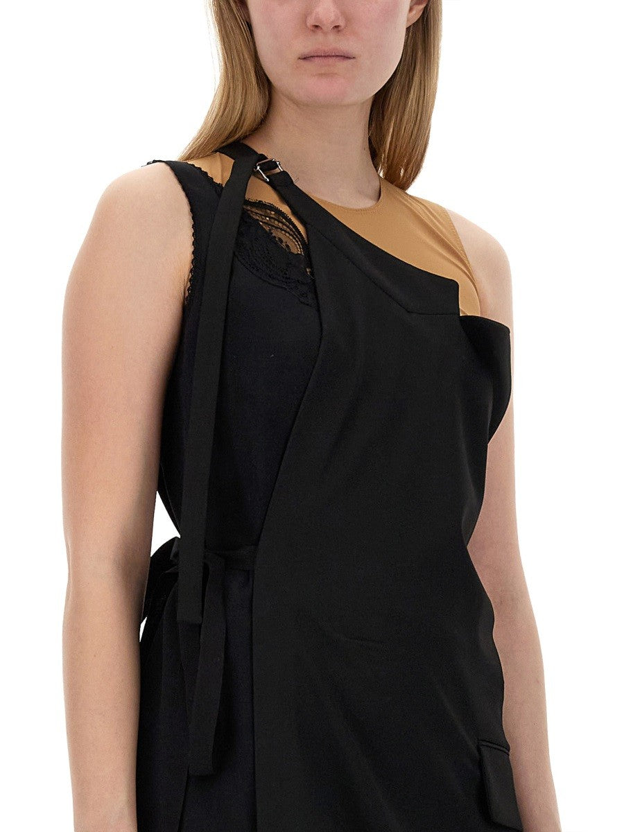 MM6 Maison Margiela Women's Asymmetrical Top Black