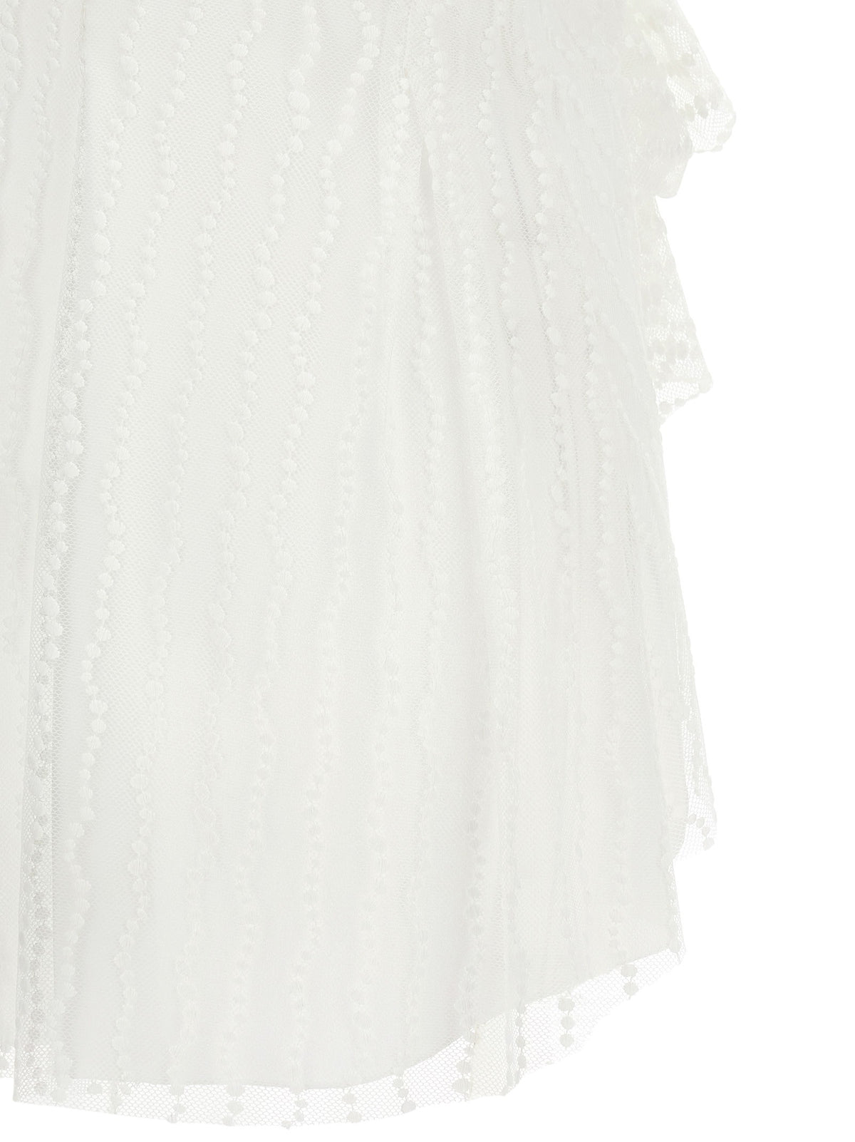 Alberta Ferretti Asymmetrical Tulle Top White