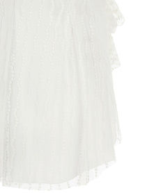 Alberta Ferretti Asymmetrical Tulle Top White