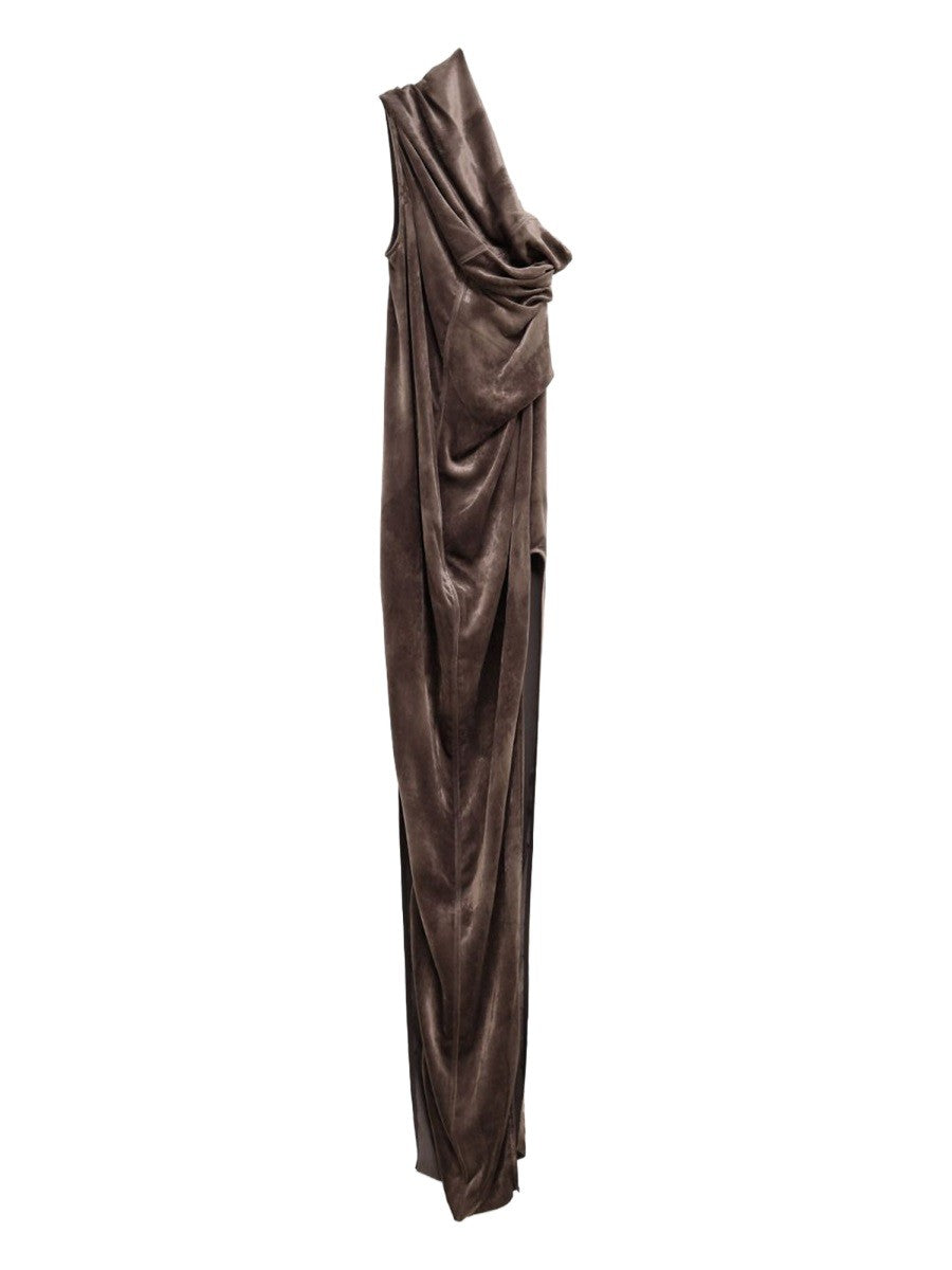Rick Owens Women's Athena Arrowhead Long Dress Brown, view 2