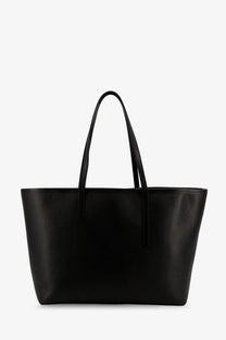 ATP Atelier women’s Eraclea black pebbled leather tote bag with two slender handles for shoulder carry