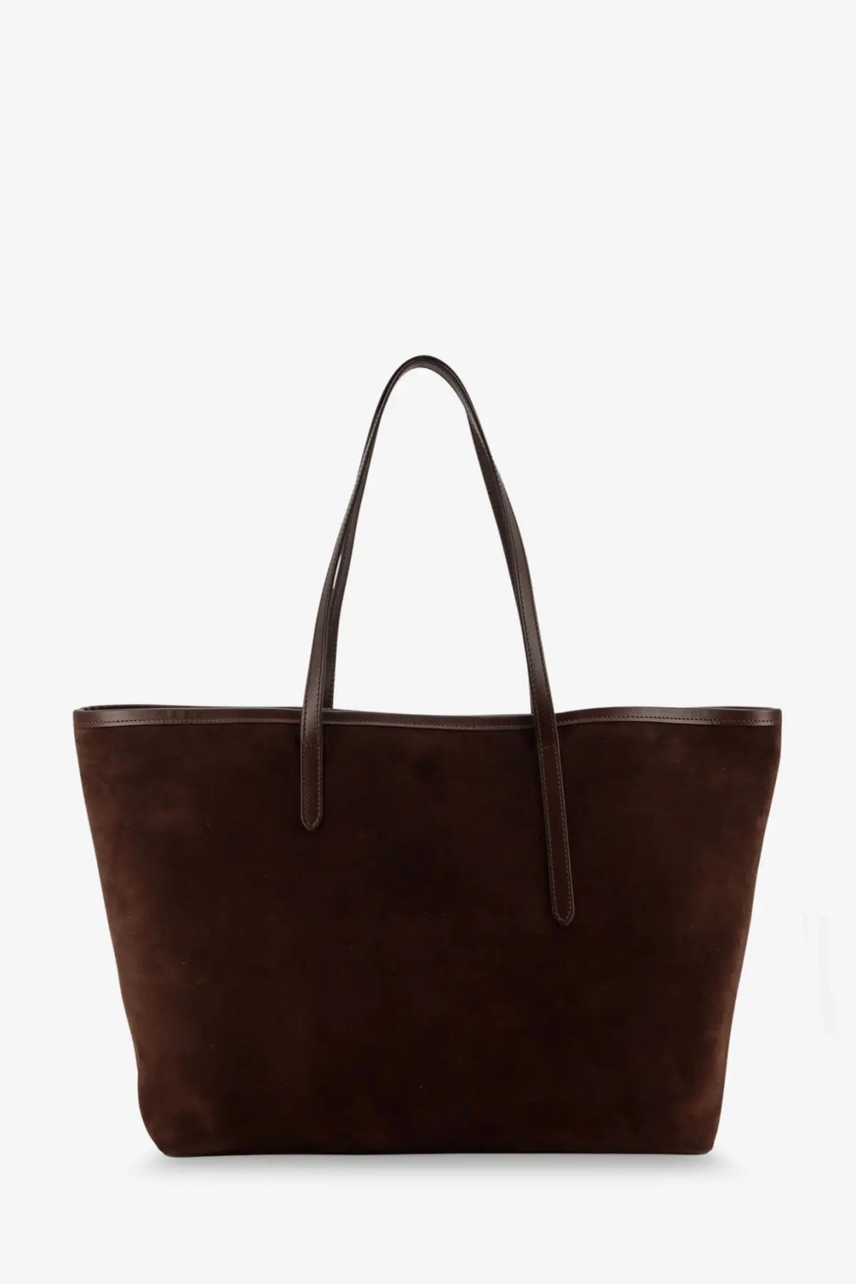 Brown suede tote bag with matching leather handles from ATP Atelier designed for women’s everyday use