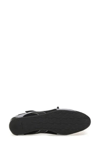 The attico women’s ballerina flat floor black with mesh upper and rubber sole athletic shoe