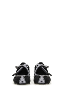 The attico women’s ballerina flat floor black in black and silver mesh sneakers with a sleek modern design