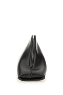 The attico women’s clutch day off small black patent leather with sleek teardrop silhouette and central metallic clasp