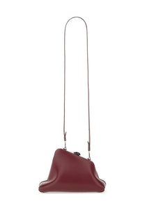 The attico women’s clutch day off small red is a sleek burgundy leather shoulder bag with a minimalist design and slender strap